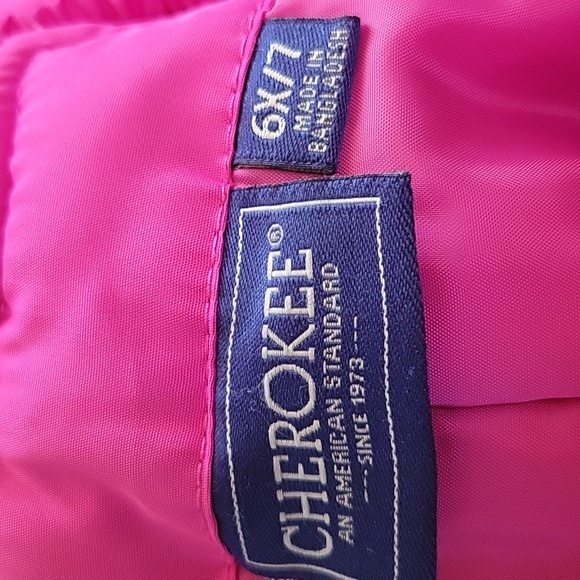 Snow Overalls Girl 6X Pink Zip Adjustable Straps CHEROKEE - Picture 7 of 9